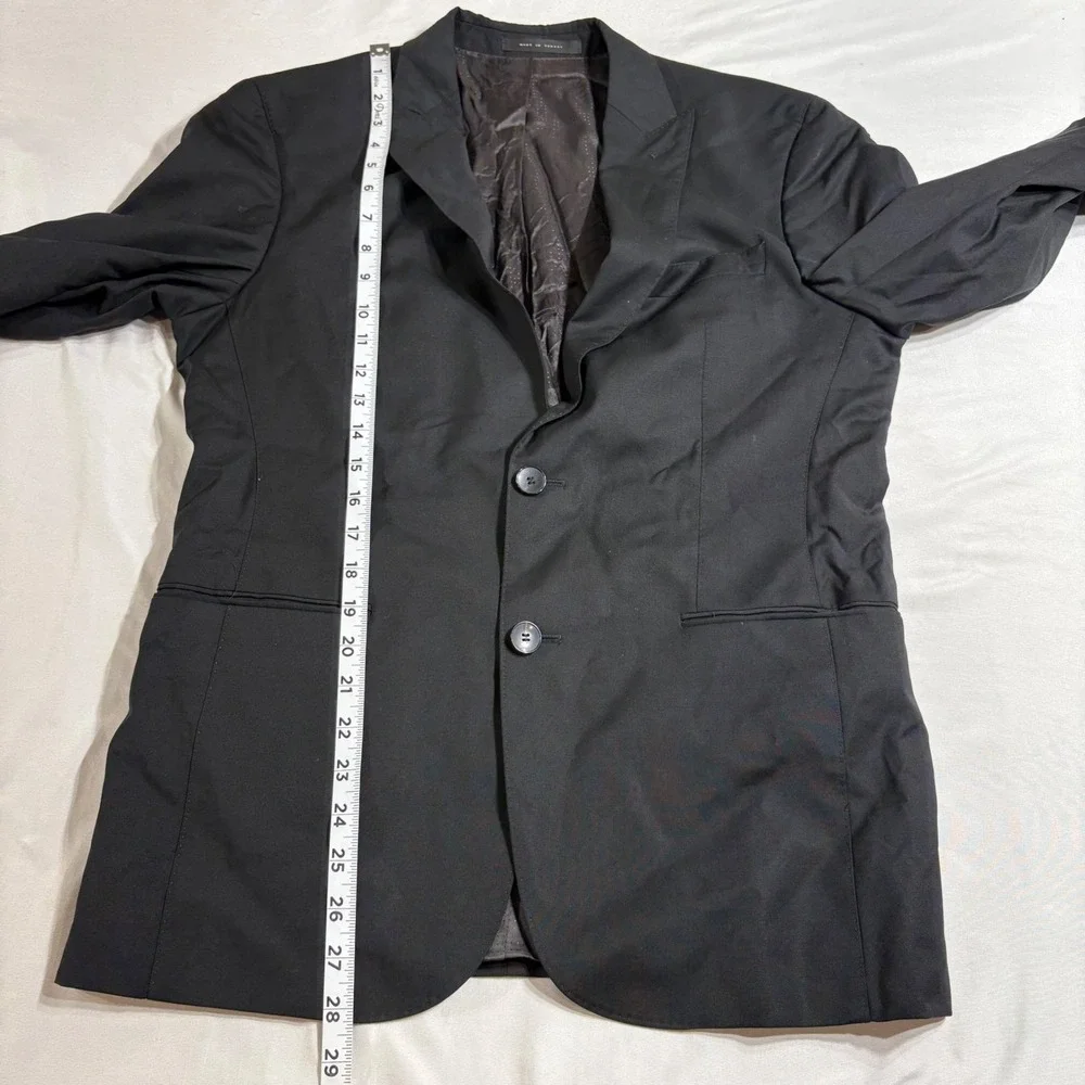 Hugo Boss‎ Blazer Mens 38R Black Reda Super 110 Wool Rayman Wayne Suit Jacket